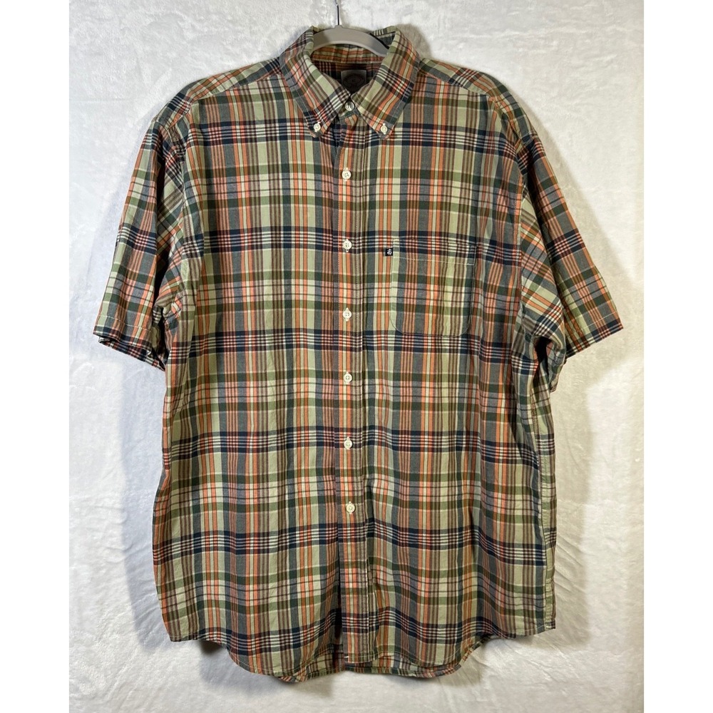 Brooks Brothers Madras Plaid Shirt Mens XL 100% Cotton Casual Preppy Vacation